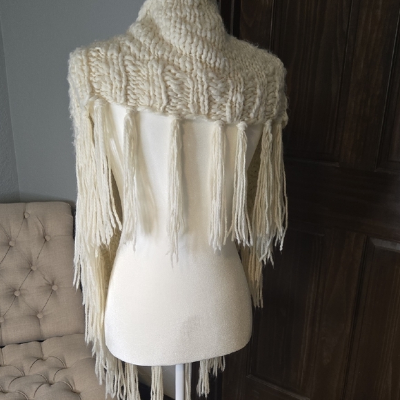 Maurices Cream Knit Scarf with Fringe - Picture 5 of 5